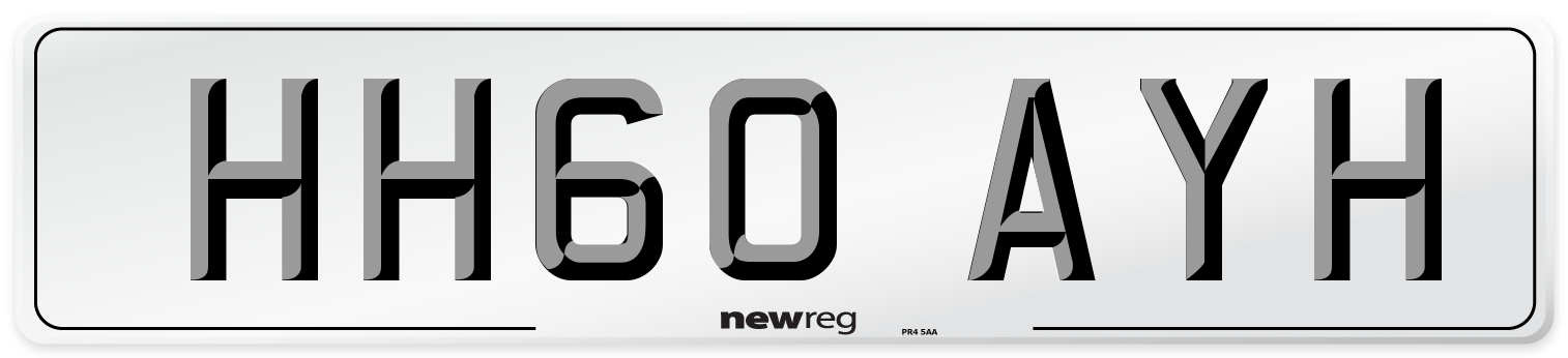 HH60 AYH Number Plate from New Reg